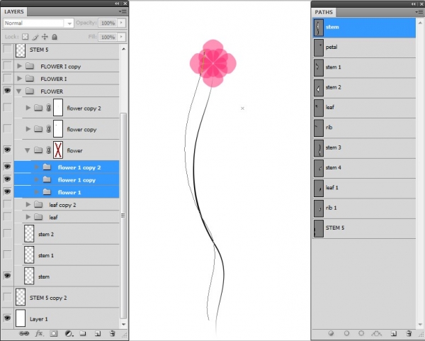 Creation of Flowers: Step 4